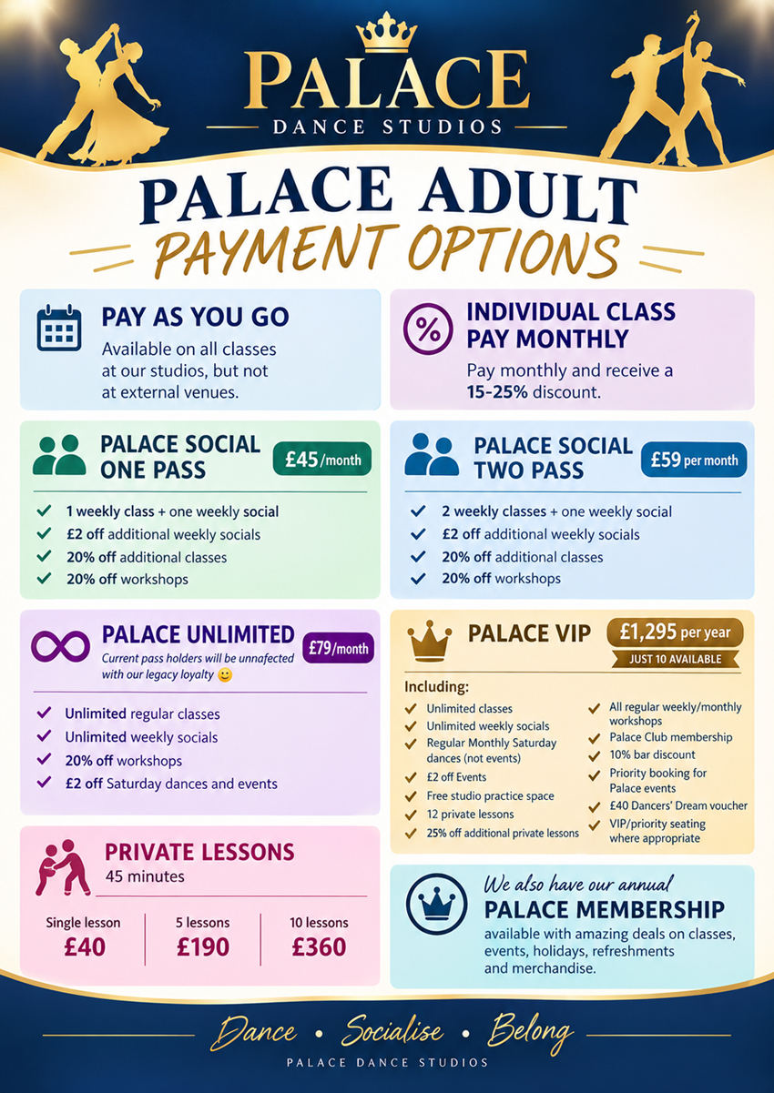 Dance class payment options